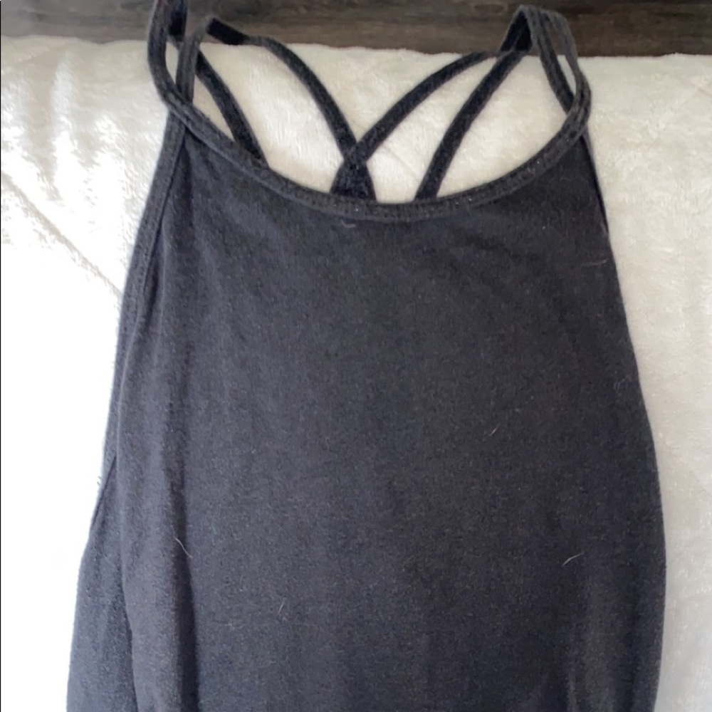 Black racer back tank top